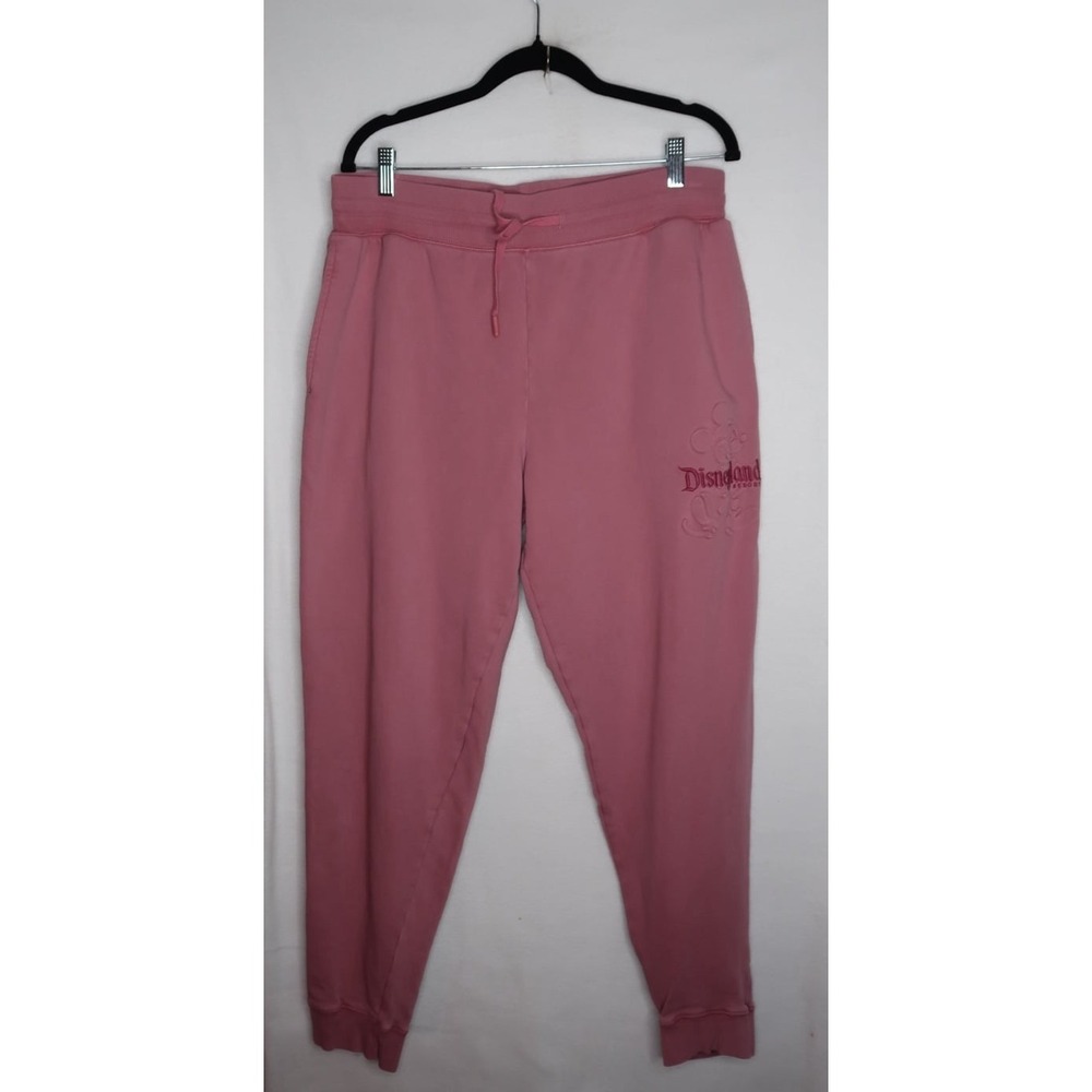 Disney Parks Disneyland Resort Pink Mickey Mouse Jogger Sweatpants Womens L EUC